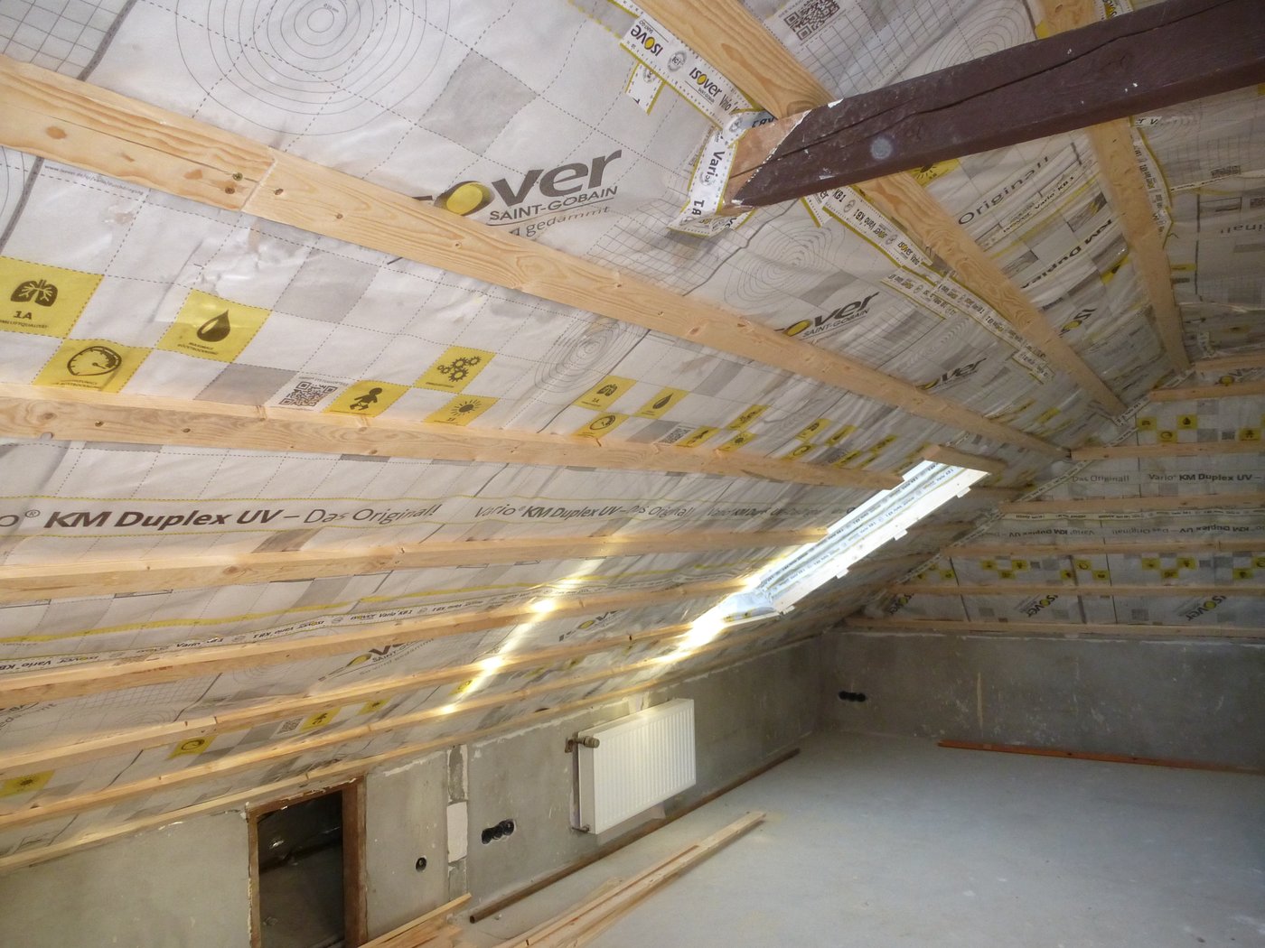 Konterlattung aufgebracht